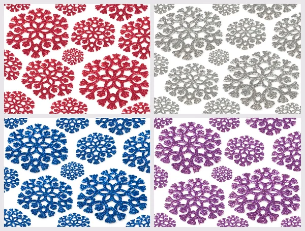 Set of backgrounds with snowflakes — Stock Photo, Image