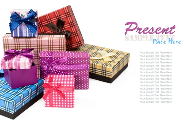 Gift boxes with copy space — Stock Photo, Image