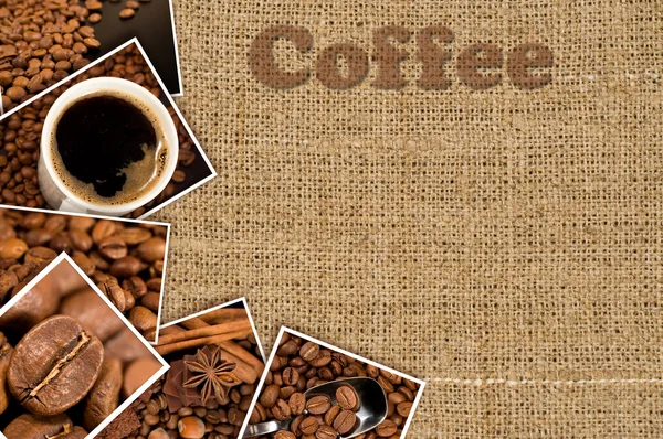 Collage mit Fotos Kaffee — Stockfoto