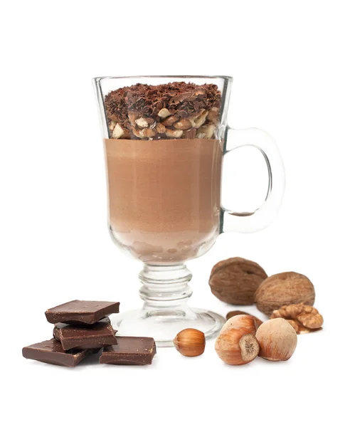 Čokoládová pěna s ořechy — Stock fotografie