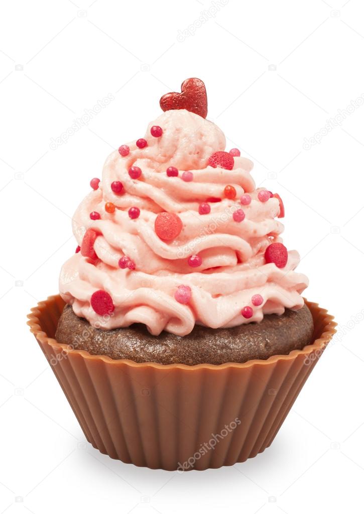 cupcake with pink cream