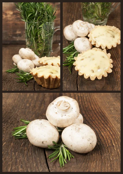 Set con tortino di funghi e rosmarino — Foto Stock