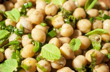 Nohut yemeği ile dokusal arka plan