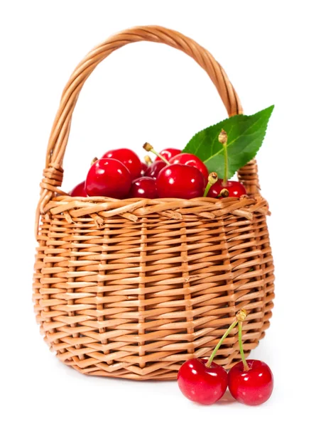 stock image basket of ripe cherries