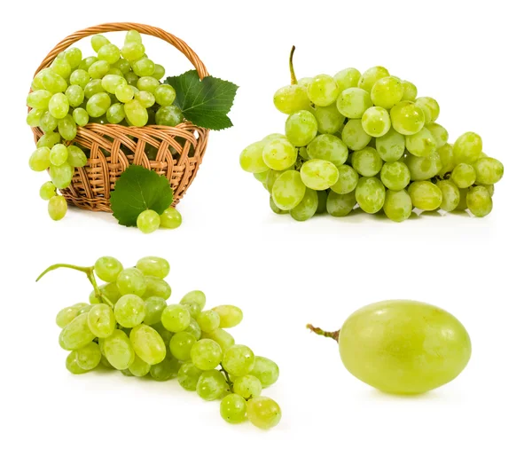 Conjunto con uvas verdes —  Fotos de Stock