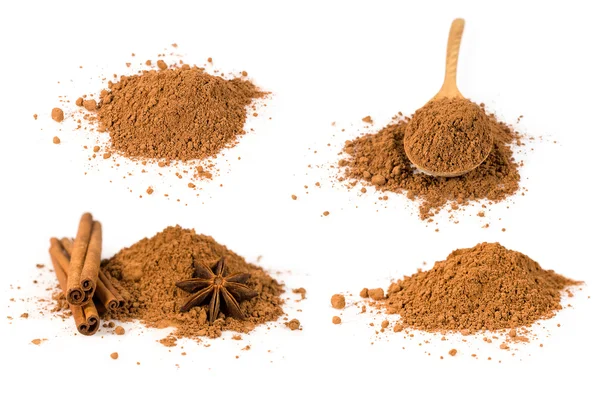 Set of cocoa powder — Stock Photo, Image
