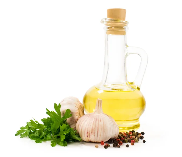 Sunflower oil with parsley, garlic and spice — Stock Photo, Image