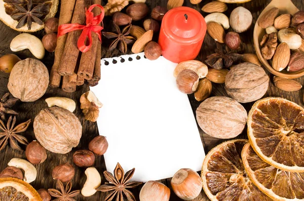 Background with Christmas ingredients — Stock Photo, Image