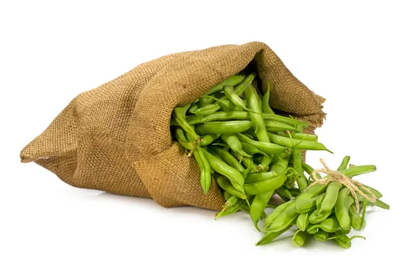 Green beans in a bag — Stock Photo, Image