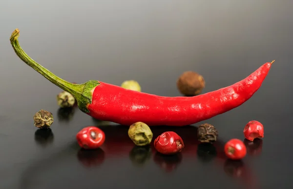 Red hot peppers närbild — Stockfoto