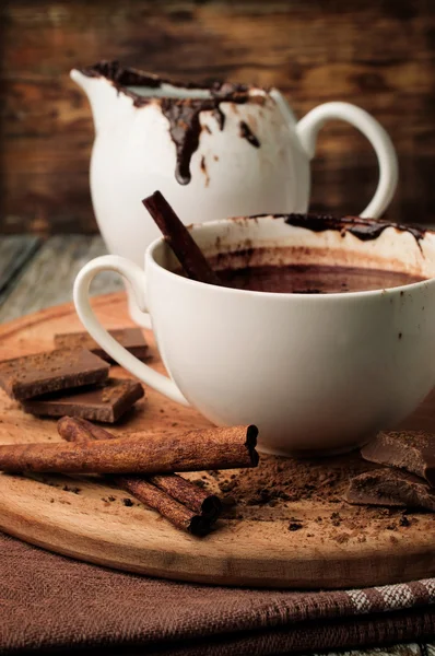 Cioccolata calda con cannella — Foto Stock