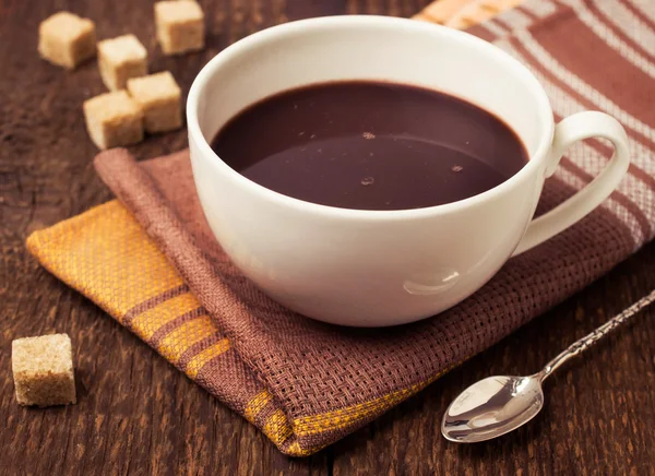 Chocolate quente com açúcar de cana — Fotografia de Stock