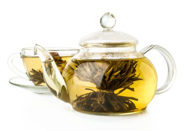 cam çaydanlık çiçeklenme yeşil çay 