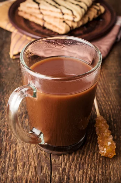 Egy üveg csésze kakaót — Stock Fotó