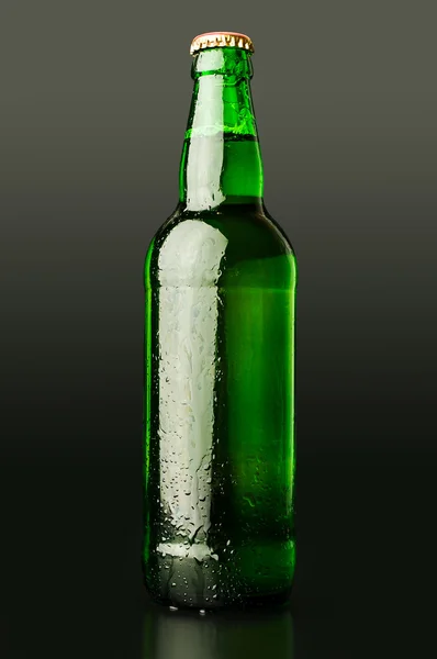 Green bottle of beer — Stock Photo, Image