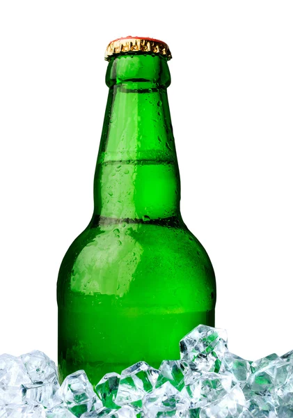 Bottle of beer with ice — Stock Photo, Image