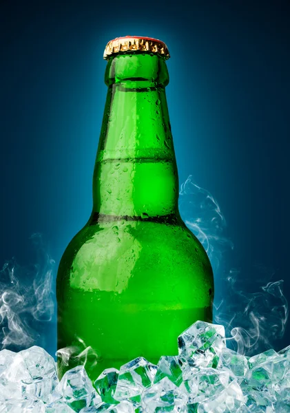 Bottle of beer with ice — Stock Photo, Image