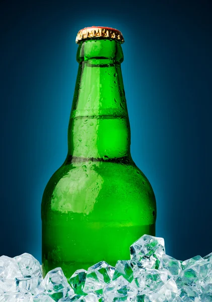 Beer in a green bottle — Stock Photo, Image