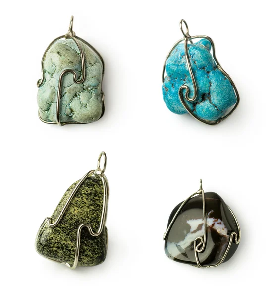 Set of stones pendants — Stock Photo, Image