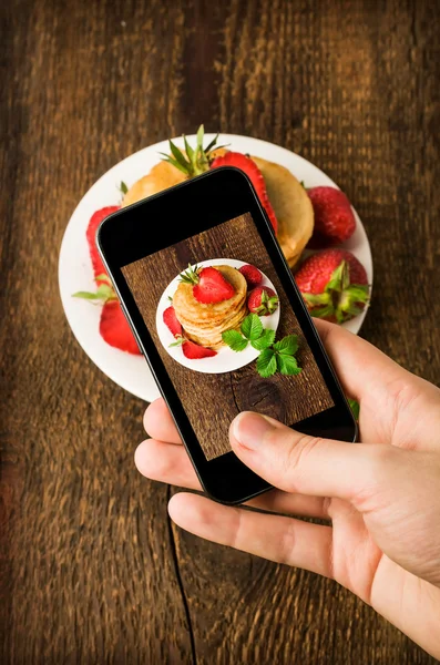 Foto de comida tiro smartphone — Fotografia de Stock
