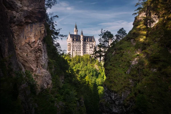 Paesaggio Pittoresco Con Castello Neuschwanstein Sulle Belle Alpi Montagne Sfondo — Foto Stock