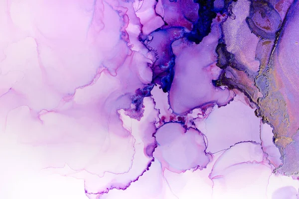 Mor alkol mürekkebi, soyut doku ve moda duvar kâğıdının yakın çekimi. Tasarım projesi için arkaplan olarak davet veya tebrik kartları, poster, sunum