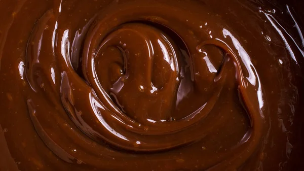 Délicieuse Crème Chocolat Sauce Caramel Marron Comme Ingrédient Pour Dessert — Photo