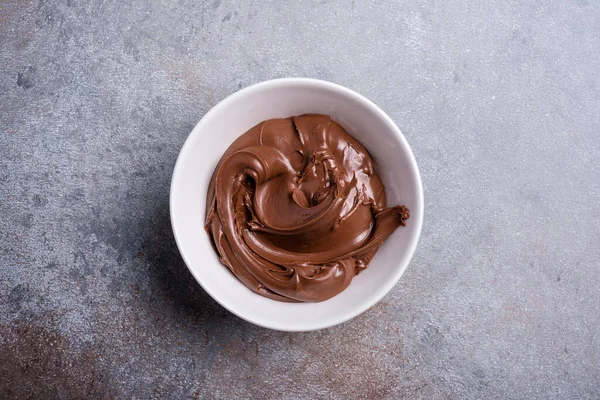 Delicious Chocolate Cream Brown Nut Butter Paste Ingredient Tasty Homemade — Stock Photo, Image