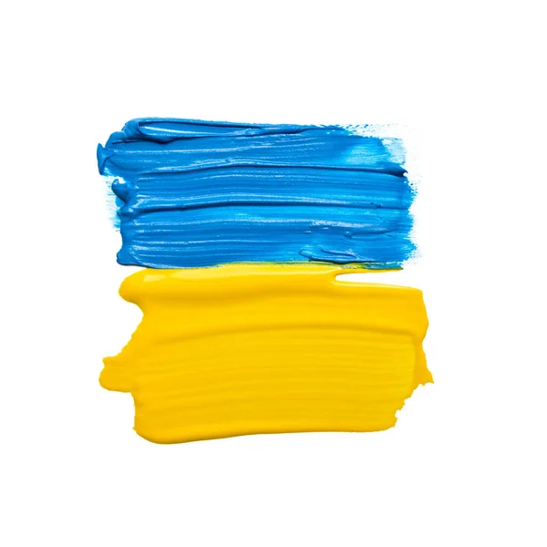 Malovaná Vlajka Urkraine Izolované Bílém Pozadí — Stock fotografie
