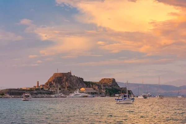 Beautiful Landscape Old Fort Coast Ionian Sea Corfu Kerkyra Greek — ストック写真