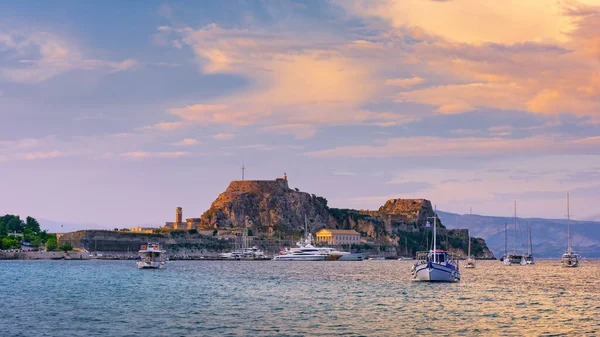 Beautiful Landscape Old Fort Coast Ionian Sea Corfu Kerkyra Greek — Stockfoto