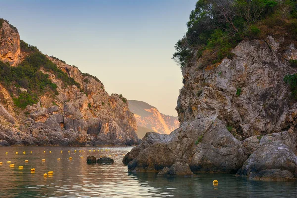 Hermoso Paisaje Costa Mar Jónico Corfú Kerkyra Una Isla Griega — Foto de Stock