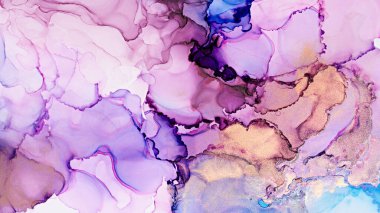 Renkli alkol mürekkebi, soyut doku ve moda duvar kâğıdının yakın çekimi. Tasarım projesi için sanat davetiye, poster, sunum, pankart