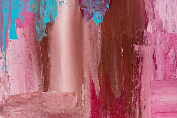 Cor Abstrato Acrílico Pintura Fundo Com Rosa Roxo Azul Mão — Fotografia de Stock