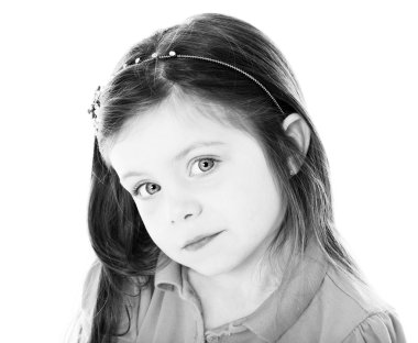 siyah beyaz genç kız portait