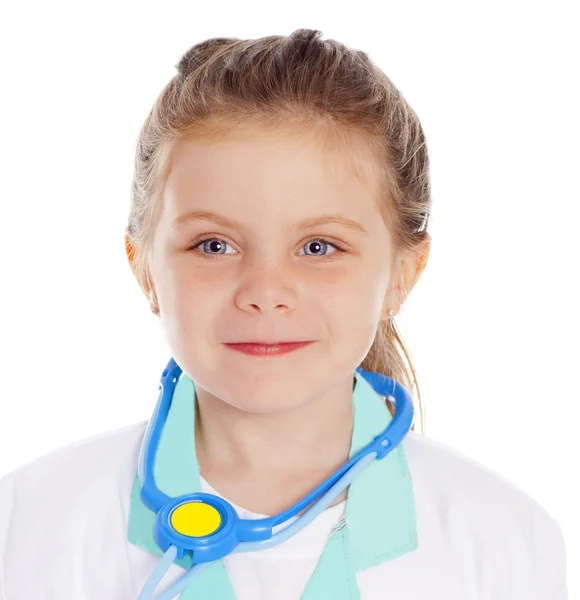 Giovane ragazza vestita da medico — Foto Stock