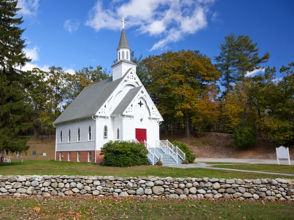 New England white church Royalty Free Stock Photos