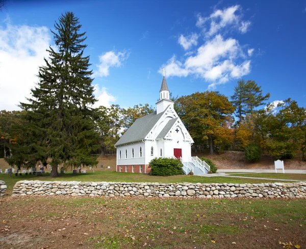 New england beyaz kilise — Stok fotoğraf