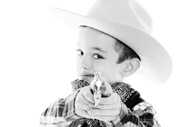 Young boy dressed as a cowboy — Stock Photo, Image