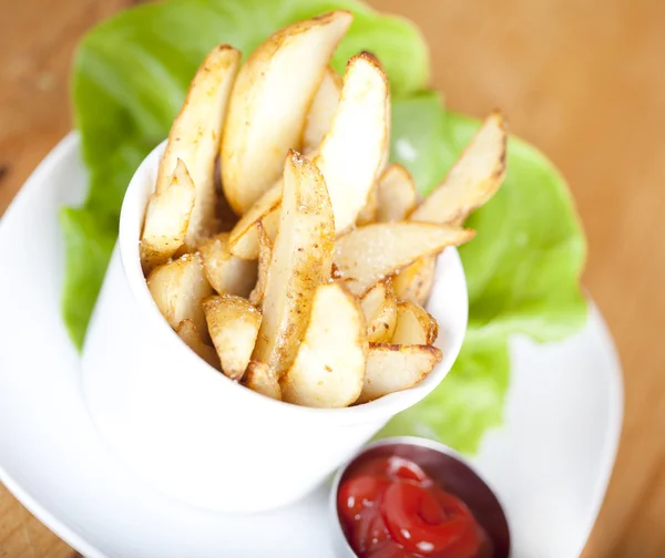 Potato Wedges on plate — Stock Photo, Image