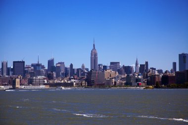 Downtown New York City Skyline on a beautiful day clipart