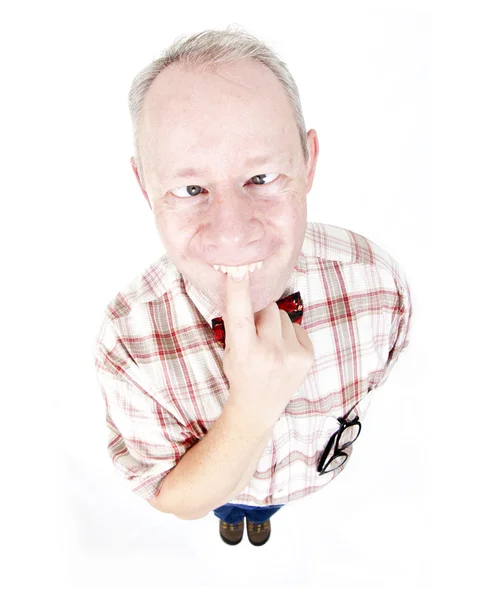 Хрест eyed дорослий чоловік, ізольовані на білому — 스톡 사진