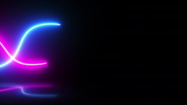 Renderowanie Świecące Neony Abstrakcyjne Tło Pętli Animacji Streszczenie Tła Panoramicznego — Wideo stockowe
