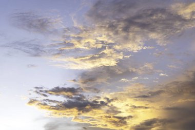 Beautiful sky with cloud before sunset. Sunset sky for background or sunrise sky and cloud at morning. Pastel tone of evening sky.