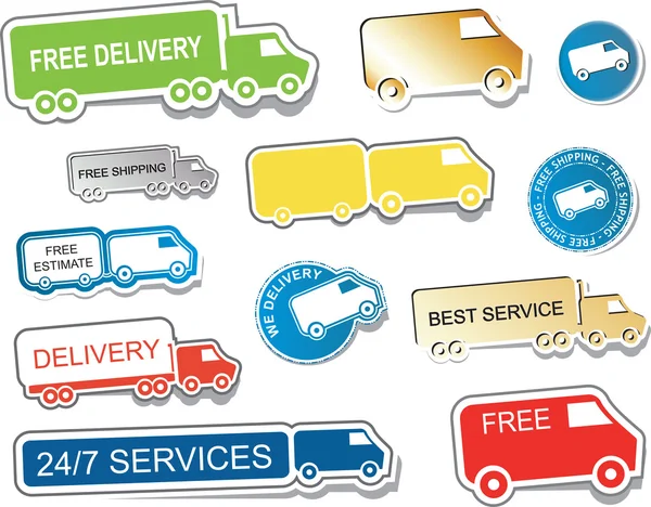 Levering stickers — Stockvector