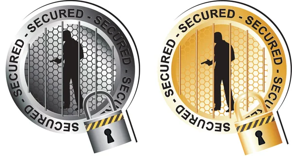 Secured Armed Man Sign — Stock Vector