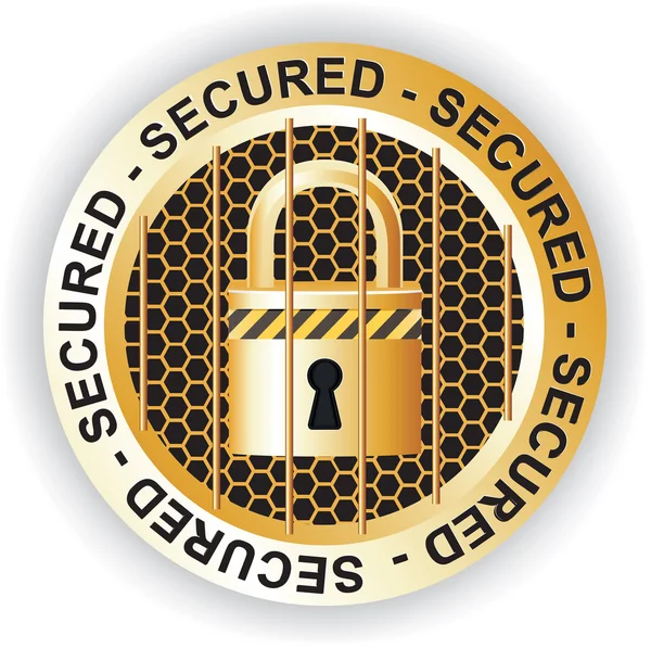 Secure Sign Gold — стоковый вектор