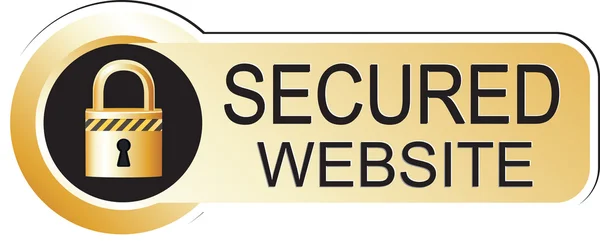 Skyddad webbplats klistermärke guld — Stock vektor