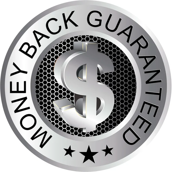 Money Back Guaranteed Silver — Stock Vector