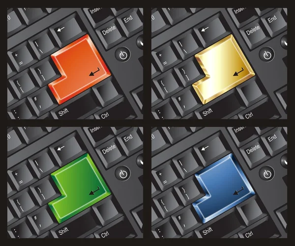 Conjunto de teclado 4 cores e modelo — Fotografia de Stock